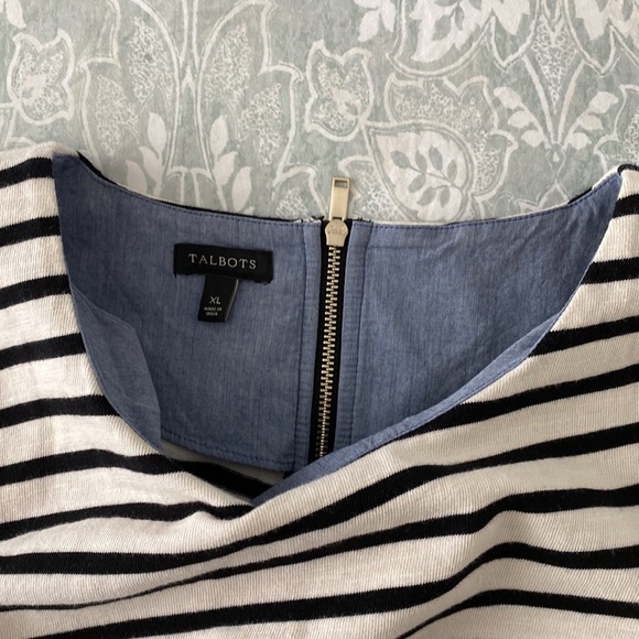 Black & White Striped Talbots Shift Dress Size XL Barely Worn - Picture 9 of 10